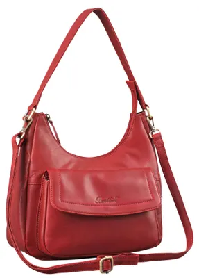 Produktbild von Benthill Damen Beutel aus Echt-Leder - Shopper aus Rindsleder - Handtasche mit Reißverschluss - Schultertasche / Ledertasche - Vintage Umhängetasche