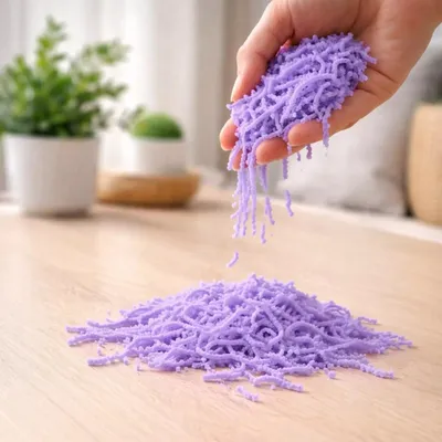 Obrázok produktu pre Senzorické červíky antistresová hračka pohyblivé gumové červíky pre deti fialové 100 g