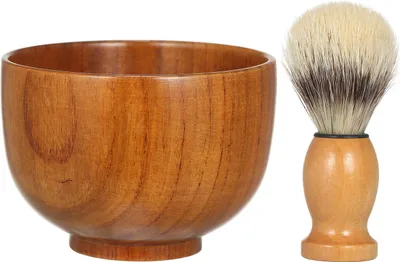 Produktbild von Bart Rasierschaum Schš¹ssel Rasierseifenbecher fš¹r M?nner mit Rasierschaum Pinsel Holz Rasierschale