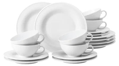 Image de Seltmann Weiden Beat Teeservice Klein, Set de vaisselle, Service, Vaisselle, Porcelaine, Blanc, 18 pcs., 1751422