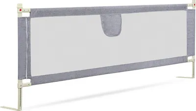 Produktbild von TolleTour Baby Bettgitter Kinderbettgitter Bettschutzgitter mit Vertikal anhebbar und Einhandbedienung zum Schutz vor Stürzen für Babys und Kinder - 200CM