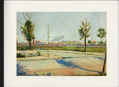 Zdjęcie produktu dla Paul Signac Oprawiony obraz z passe-partout | Sztuka ścienna | W ramie obrazu - Droga do Gennevilliers, 1883 (60 x 80 cm)