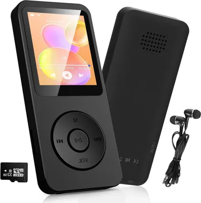 Zdjęcie produktu dla Przenośny odtwarzacz muzyki - Cyfrowe audio - Słuchanie muzyki - Wbudowany głośnik - 32 GB pamięci - Czarny