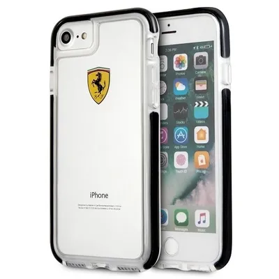 Produktbild von Ferrari Stoßfeste Hülle für Iphone 7 / 8 / Se 2020 / Se 2022 - Transparent Schwarz