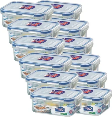 Produktbild von Lock & Lock 12er Set Frischhaltebox rechteckig 350ml 135x102x52mm HPL806