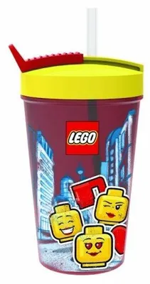 Obrázek produktu pro LEGO® Iconic Girl kelímek s brčkem žlutá červená 500 ml