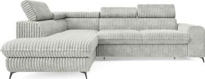 Produktbild von Masseno Ecksofa VELISS mit Schlaffunktion L-Form, Sofa mit Bettkasten, Wohnzimmersofa, Couch, Soffa, Bettsofa, Couchgarnitur- Hellgrau, TILIA 83