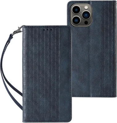 Produktbild von Samsung Galaxy S23+ Magnetische Schutzhülle | Klappbares Etui mit Portemonnaie, Mini-Lanyard & Ständer – Blau