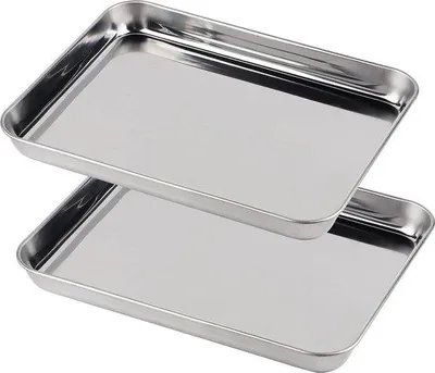 Immagine prodotto di Teglie da forno rettangolari in acciaio inossidabile, 2 pezzi, 23 x 17 x 25 cm, adatte al forno