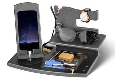 Image de Elzusha - Station d'accueil en bois pour téléphone, idéal pour l'organisation
