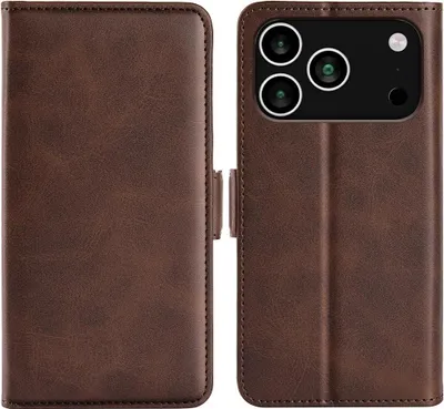 Produktbild von Mobigear Slim Magnet iPhone 17 Pro Max Hülle Klapphülle Geldbörse - Braun