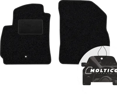 Produktbild von moto-MOLTICO Vorne Fußmatten Auto Velours Autoteppiche Schwarz Automatten Set 2-teilig passend für Chevrolet Orlando 2010-2018