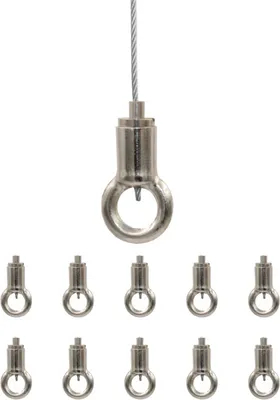 Produktbild von 10x Drahtseilhalter / Gripper 15, Ring, für Drahtseil Ø 1,0 - 1,5 mm, vernickelt