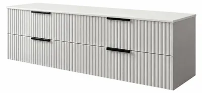 Produktbild von Waschbeckenunterschrank TIBU 120x50x46 Kaschmir geriffelter Front mit 2 Schubladen Badmöbel Softclose