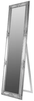 Produktbild von Casa Padrino Barock Standspiegel Silber 50 x H. 180 cm - Handgefertigter Spiegel mit Holzrahmen & wunderschönen Verzierungen
