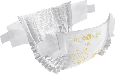 A single diaper is shown against a white background, angled diagonally.