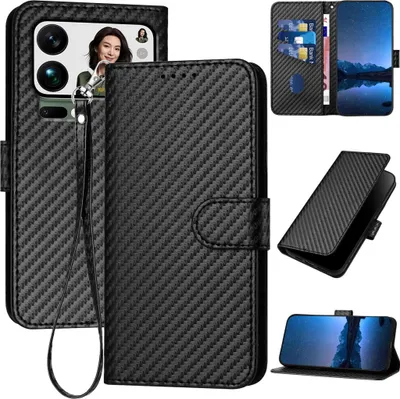 Image de Housse en similicuir pour Xiaomi 17 Pro Max Flip avec porte-carte & lanière Noir