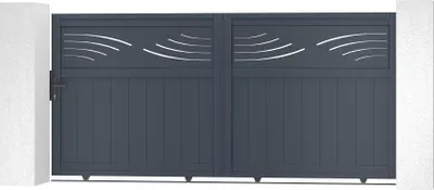 Produktbild von Schiebetor aus aluminium 3m HALTI H.140cm grau