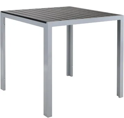 Produktbild von Gartentisch - Quadratischer Outdoor-Esstisch 75x75x72 cm - Aluminium & WPC - Balkon & Terrasse - Wetter- und hitzebeständig - Rutschfeste Tischplatte - Dunkelgrau