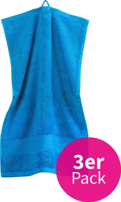 Produktbild von grace grand spa Gäste-Handtuch 3er-Pack Avantgarde mit breiter Webbordüre Saphir One Size