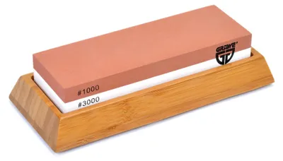 Wasserstein 1000/3000, Korund, mit Bambushalter, 18x6x3 cm, 620 g