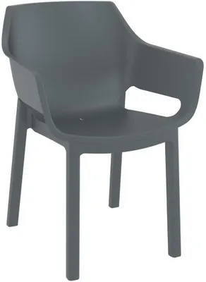 Immagine prodotto di Sedia da giardino Dora, color grigio scuro, con seduta ergonomica