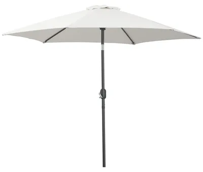 Image de Parasol de jardin - Parasol pour balcon - Ø260x235 cm - Inclinable avec manivelle - Mât en aluminium divisible - 6 baleines en métal - Ivoire