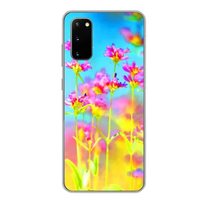 Produktbild von MuchoWow® Handyhülle Schutzhülle Hülle für Samsung Galaxy S20 Blumen - Kunst - Psychedelisch Silikon Softcase Handy Hülle - Bild
