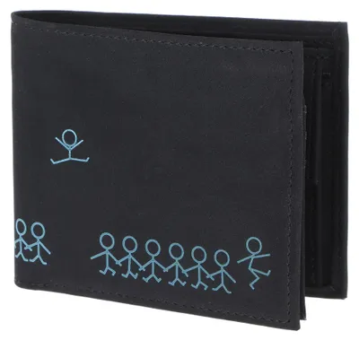 Image de oxmox porte-monnaie New Cryptan RFID Protect Querscheinbörse Jumping Jack 2.0 Print Cyan Black noir