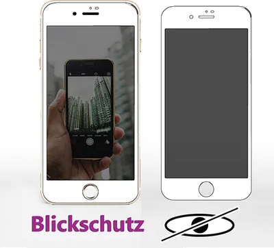 Produktbild von iPhone 8 + Plus 3D Anti Spy Privacy Blickschutz Schutzglas Panzerfolie 9H Neu Weiss