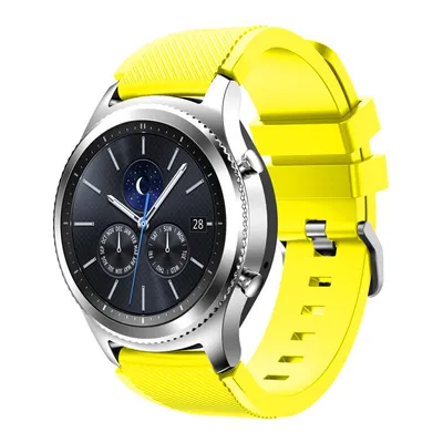 Produktbild von Uhren Armband für Samsung Galaxy Watch 3 45mm 46mm / für Huawei Watch GT GT2 Watch 2 Classic Pro / 22mm Stegbreite weiches Silikon Sport GELB