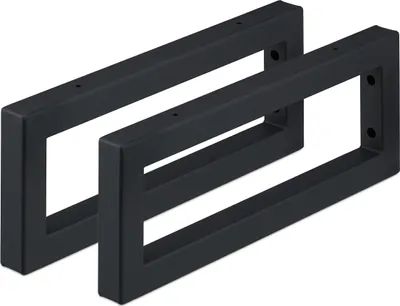 Image de Console murale Relaxdays, lot de 2, 40 cm, acier, support d'étagère pour meuble-lavabo et étagère murale, console rectangulaire, noir