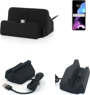 Produktbild von K-S-Trade Docking-Station kompatibel mit Meizu 18 Ladestation Dock Ladegerät Docking Station Tischständer Ständer inkl. USB Typ C Kabel schwarz