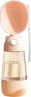 Produktbild von Tragbare Hundewasserflasche, 400 ml, Reise-Wassernapf für Hunde mit 200 ml Futterbehälter, auslaufsicherer Wasserspender für Welpen, für Spaziergänge im Freien im Sommer und Wandern