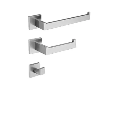 Image de Accessoires de salle de bain, surface en acier brossé, acier inoxydable SUS304, set de 3 pièces