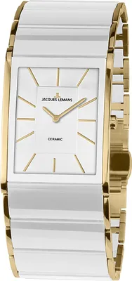 Jacques Lemans 1-1940E Damenuhr Dublin Keramik Weiß 1