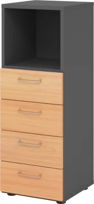 Produktbild von bümö smart Schubladen Kombi - 4 Schübe - Nachbildung: Graphit/Buche
