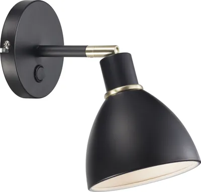 Zdjęcie produktu dla Nordlux lampa ścienna Ray, czarna, IP20, 63191003