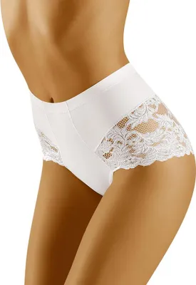 Produktbild von Wolbar Damen y Shapewear-Slips Spitze Miederslip Hohe Taille Figurformende WB184, weiß, M