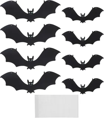 Produktbild von Hängende Halloween-Fledermausdekoration mit leuchtenden Augen für Party, Garten und Wand aus robustem Material