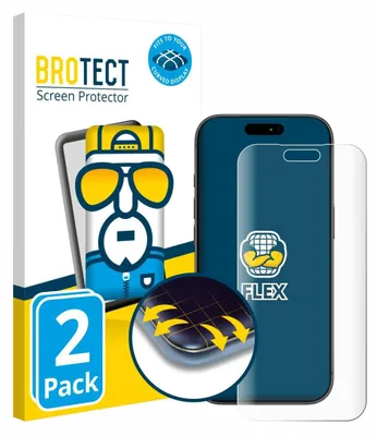 Product packaging for a screen protector, showing the packaging and a representation of the product.