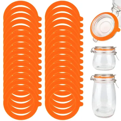 30 Silikon-Dichtringe für Einmachgläser, 68x92 mm, orange