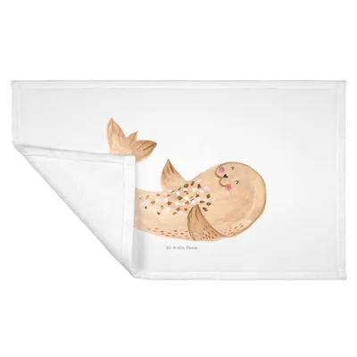 Produktbild von Mr. & Mrs. Panda Handtuch Robbe Liegen - Weiß - Geschenk, Seehund, Flauschtuch, 50x100, Nordsee, Strand, gesichtshandtuch, Robben, gesichtstuch, Lachen, Lustige Sprüche