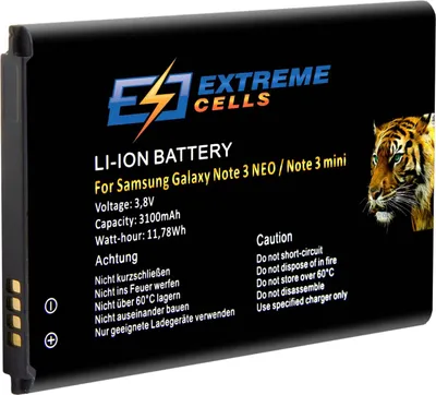 Produktbild von Extremecells Akku passend für Samsung Galaxy Note 3 Neo SM-N7505 Note 3 mini Batterie