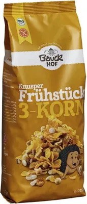 Produktbild von Bauckhof Knusper Frühstück 3-Korn glutenfrei-- 225g