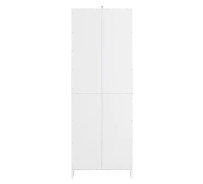 Productafbeelding van Smalle badkamerkast - BZR155-W - Met wasmand - Deuren en legplank - 60 x 30 x 171 cm - Wit