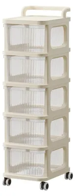 Image de Étagère à 5 compartiments sur roulettes - Système de rangement - Organisateur pour salon/chambre
