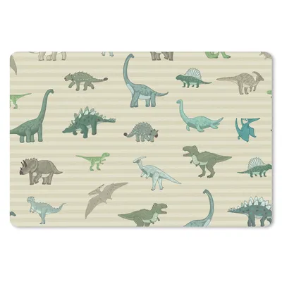 Produktbild von MuchoWow® Schreibtischunterlage Dinosaurier - Braun - Grün - Jungen - Mädchen - Kinder 60x40 cm - XXL Mauspad - Großes Mauspad