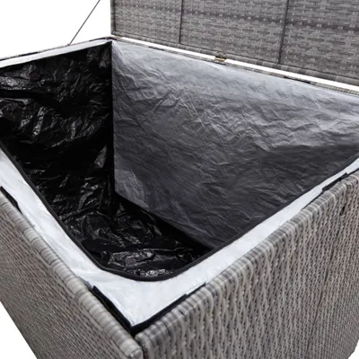 Produktbild von vidaXL Garden-Auflagenbox Grau 150x100x100 cm Poly Rattan