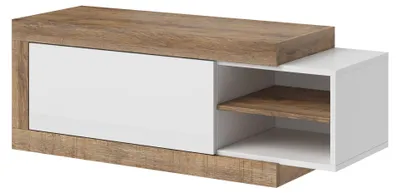 Immagine prodotto di Tavolino Saragossa Tavolo da soggiorno allungabile 120-154x60x43cm bianco lucido Rovere Samdal